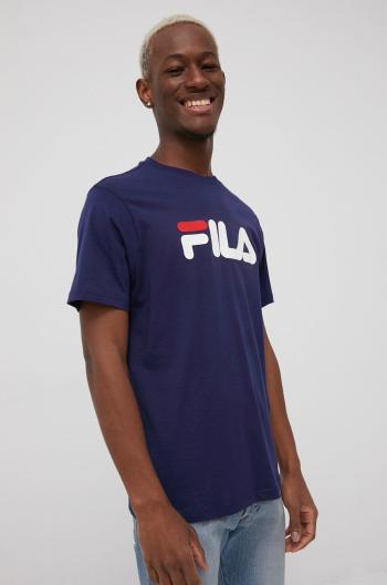 Bavlněné tričko Fila tmavomodrá barva, s potiskem