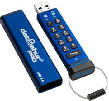 USB flash disk iStorage datAshur® PRO IS-FL-DA3-256-64, 64 GB, USB 3.2 Gen 1 (USB 3.0), modrá