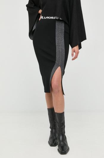 Sukně Karl Lagerfeld černá barva, midi, pouzdrová