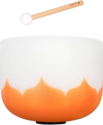 Sela 10" Crystal Singing Bowl Lotus 432 Hz D - Orange (Sacral Chakra) incl. 1 Wood Mallet Zpívající miska 10" Sacral Chakra