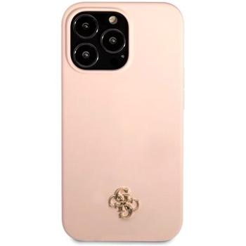 Guess 4G Silicone Metal Logo kryt pro Apple iPhone 13 Pro Pink (GUHCP13LS4LP)