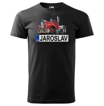 Tričko SPZ se jménem – barevný kamion (pánské) (Jméno: Jaroslav)