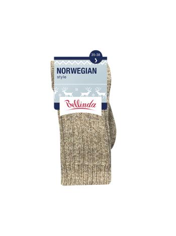 Ponožky NORWEGIAN STYLE SOCKS - Zimní unisex ponožky - béžová