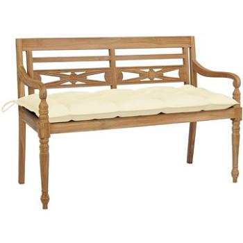 SHUMEE Lavice Batavia krémově bílá poduška 120cm teak 3062171 (3062171)