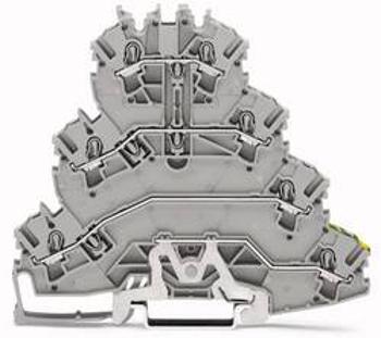 Čtyřnásobná průchodková svorka WAGO 2002-4157, osazení: L1, L2, L3, Terre, pružinová svorka, 5.20 mm, šedá, 25 ks