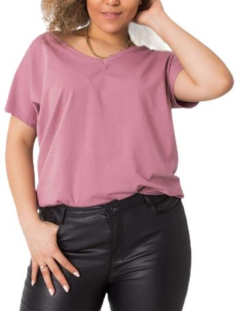 Růžové dámské basic tričko vel. 4XL