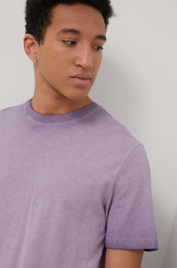 Bavlněné tričko Only & Sons fialová barva, vzorovaný