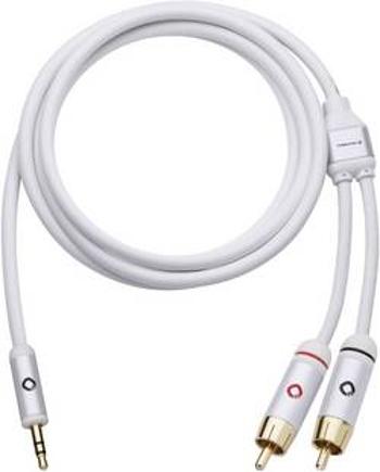 Připojovací kabel Oehlbach, jack zástr. 3.5 mm/cinch zástr., bílý, 1,5 m