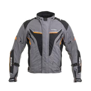 Pánská moto bunda W-TEC Brandon  černo-šedo-oranžová  3XL