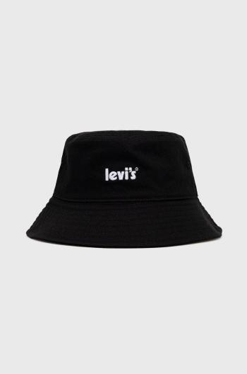 Bavlněná čepice Levi's černá barva, bavlněný