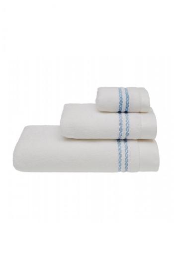 Dárková sada ručníků a osušky CHAINE, 3 ks Bílá / modrá výšivka