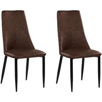  Sada 2 jídelních židlí z umělé kůže hnědá CLAYTON, 226166 (beliani_226166)