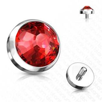 Šperky4U Microdermal - ozdobná část, červený zirkon - TIT1035-R