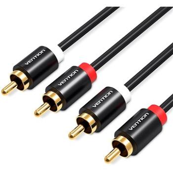 Vention 2x RCA Male to Male Audio Cable 1m Black Metal Type (VAB-R06-B100)