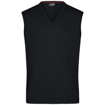 James & Nicholson Pánský svetr bez rukávů JN657 - Černá | XL