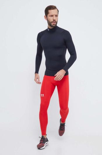 Tréninkové legíny Under Armour červená barva, hladké, 1366075