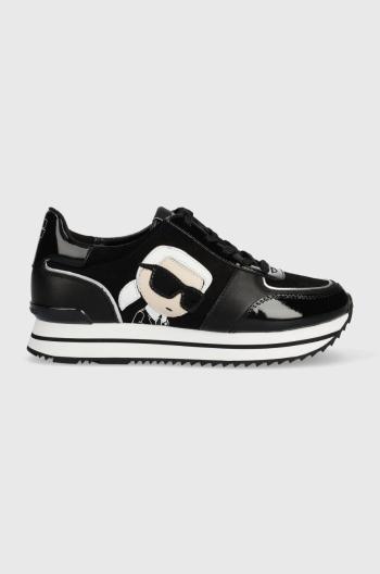 Kožené sneakers boty Karl Lagerfeld KL61930N VELOCITA II černá barva