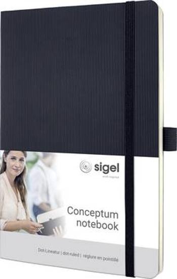 Sigel CONCEPTUM® CO309 poznámková kniha tečkovaná lineatura (tečkované čtverečky) černá Počet listů: 97 DIN A5