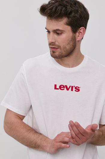Tričko Levi's pánské, bílá barva, s potiskem