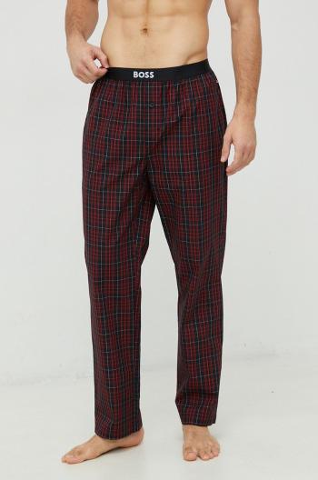 Bavlněné pyžamové kalhoty BOSS červená barva