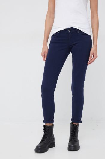 Kalhoty Pepe Jeans dámské, tmavomodrá barva, přiléhavé, high waist