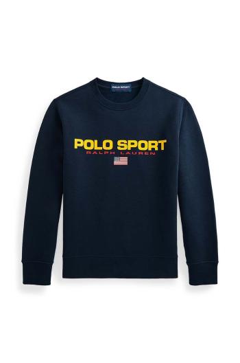 Dětská mikina Polo Ralph Lauren tmavomodrá barva, s potiskem