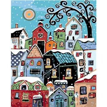 Malování podle čísel - Barevné domky v zimě (HRAmal01133nad)