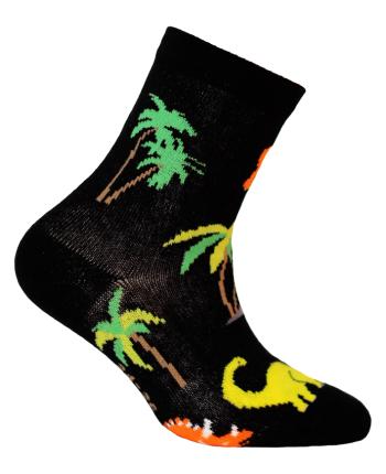 Chlapecké vzorované ponožky WOLA DINOSAUŘI černé Velikost: 21-23