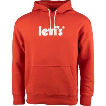 Levi's RELAXED GRAPHIC PO POSTER HOODIE Pánská mikina, červená, velikost XL