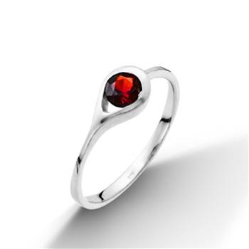 Šperky4U Stříbrný prsten s granátem, vel. 50 - velikost 50 - CS7018-GR-50