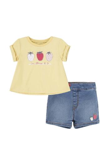 Kojenecká sada Levi's LVG FRUITY TEE & SHORT SET žlutá barva