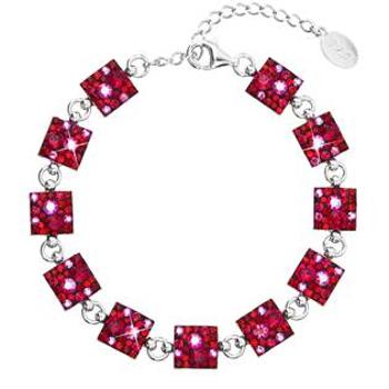 EVOLUTION GROUP CZ Stříbrný náramek s krystaly Crystals from Swarovski® Cherry - 33047.3