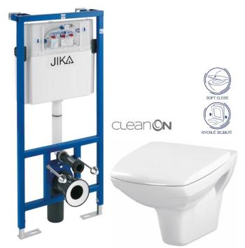 předstěnový instalační systém bez tlačítka + WC CERSANIT CLEANON CARINA + SEDÁTKO H895652 X CA2