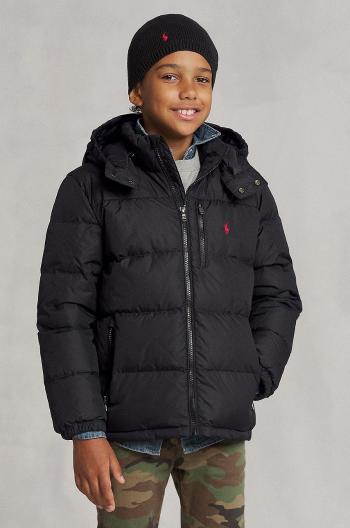 Dětská péřová bunda Polo Ralph Lauren černá barva