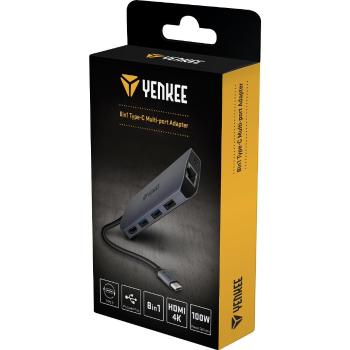 YTC 081 Multiport Hub USB C 8v1 YENKEE