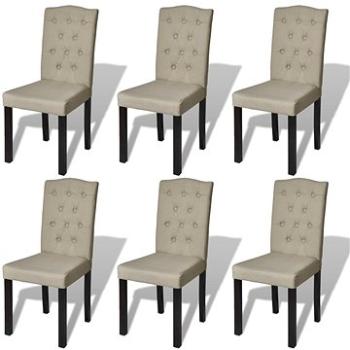 Jídelní židle 6 ks béžové textil (160790)