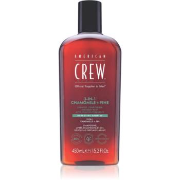 American Crew 3 in 1 Chamimile + Pine 3 v 1 šampon, kondicionér a sprchový gel pro muže 450 ml