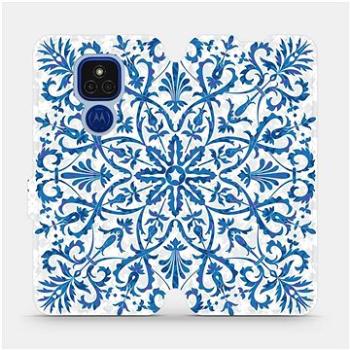 Flipové pouzdro na mobil Motorola Moto E7 Plus - ME01P Modré květinové vzorce (5903516383849)