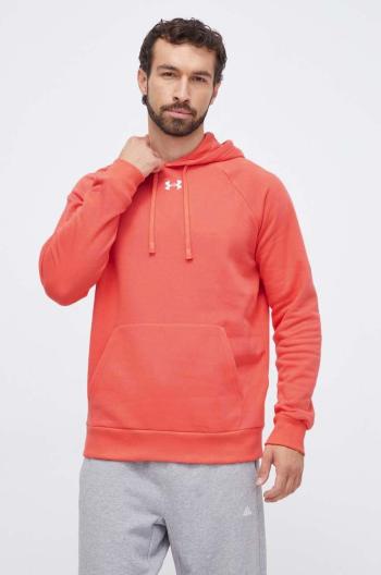 Mikina Under Armour pánská, oranžová barva, s kapucí, hladká, 1379757