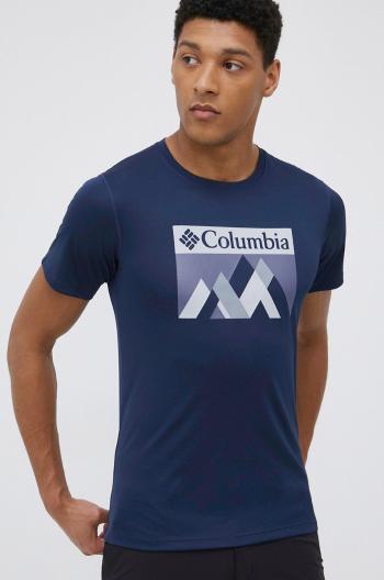 Sportovní triko Columbia Zero Rules tmavomodrá barva, s potiskem