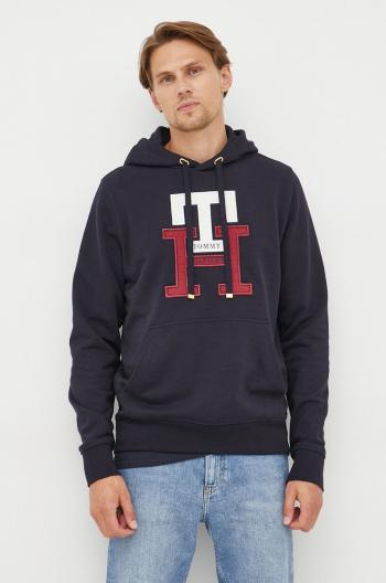 Bavlněná mikina Tommy Hilfiger pánská, tmavomodrá barva, s aplikací