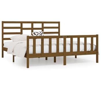 Rám postele medově hnědý masivní dřevo 180×200 cm Super King, 3107631 (3107631)