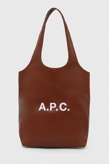 Taška A.P.C. tote ninon small hnědá barva, PUAAT.M61861