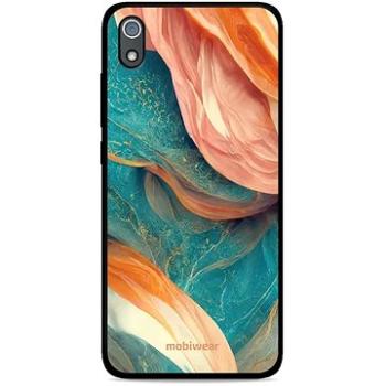 Mobiwear Glossy lesklý pro Xiaomi Redmi 7A - G025G - Azurový a oranžový mramor (5904808527057)