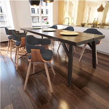 Jídelní židle 6 ks tmavě šedé ohýbané dřevo a textil (271947)