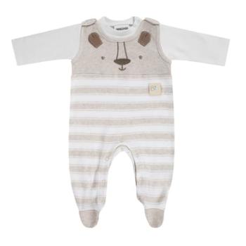 JACKY Romper set LITTLE LION beige melange/white