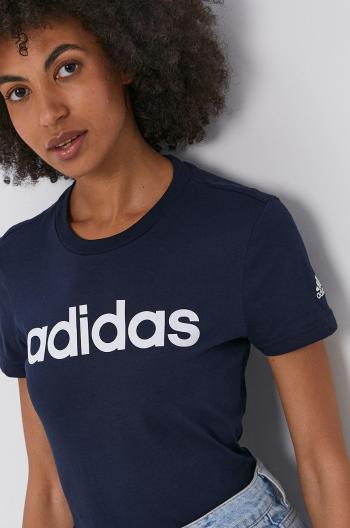 Bavlněné tričko adidas H07833 tmavomodrá barva