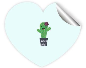 Samolepky srdce - 5 kusů Kaktus