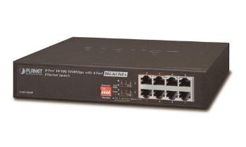 PLANET GSD-804Pv2 PoE switch 8x1000B-T, 4x PoE IEEE 802.3at do 60W, extend mód 10Mb, fanless, GSD-804P