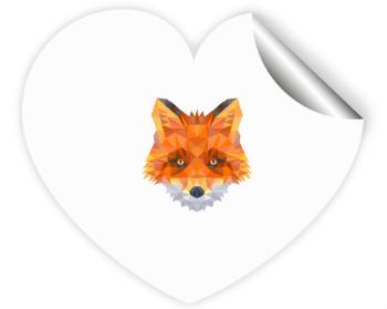 Samolepky srdce - 5 kusů liška